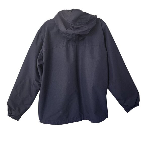 Lands' End Men's Hooded Jacket L 42-44 Navy Waterproof Windbreaker Korea Made - Picture 2 of 7